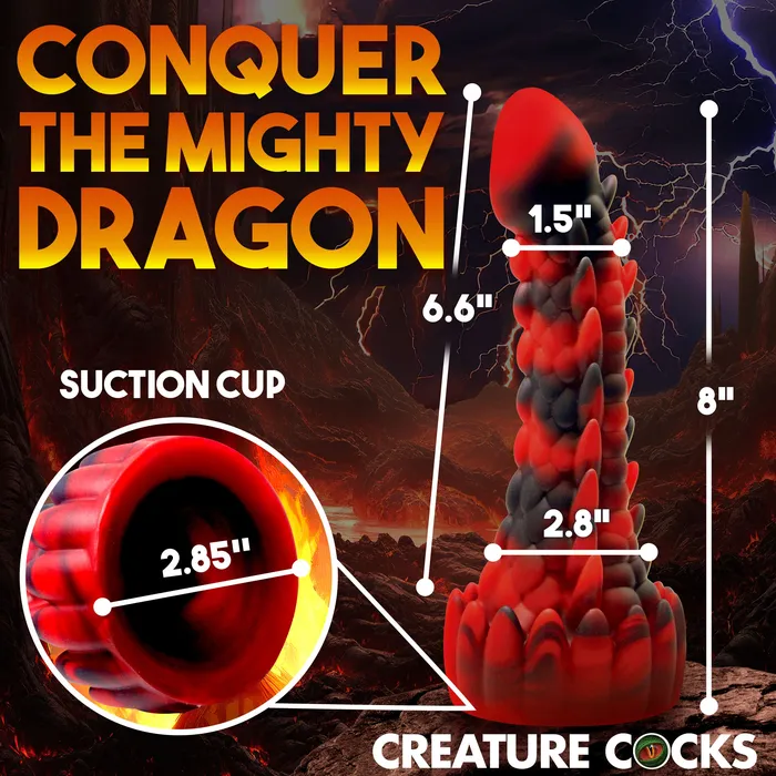 Creature Cocks Demon Rising Scaly Dragon Silicone Dildo Dildos