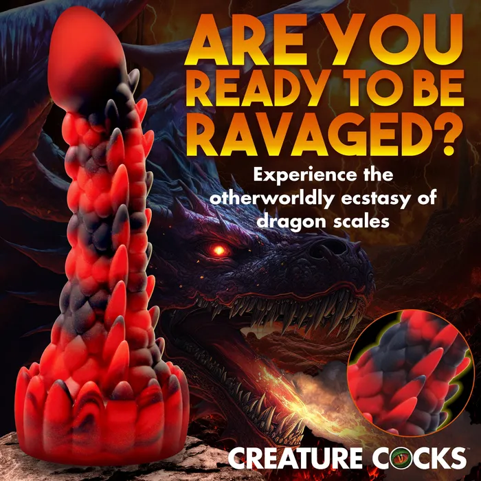 Creature Cocks Demon Rising Scaly Dragon Silicone Dildo Dildos
