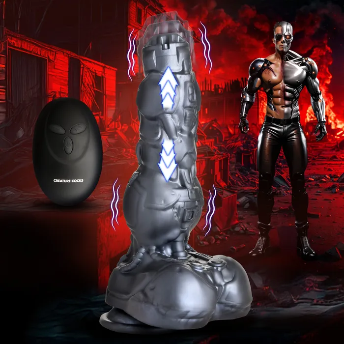 Creature Cocks Female Sex Toys Cyborg Cock Thrusting Vibrating Silicone Dildo
