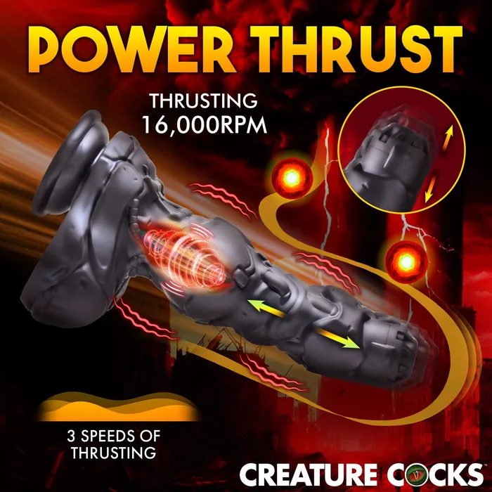 Creature Cocks Female Sex Toys Cyborg Cock Thrusting Vibrating Silicone Dildo