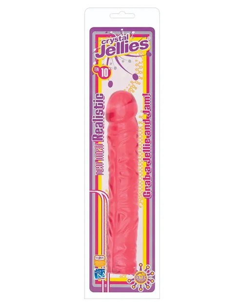 Crystal Jellies Classic Dildo 10in Pink Crystal Jellies Dildos