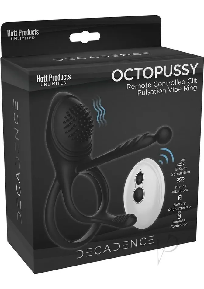 Decadence Couples Decadence Octopussy Silicone Vibrating Cock Ring with Remote Control Black Decadence Couples Decadence Octopussy Silicone Vibrating Cock Ring with Remote Control Black