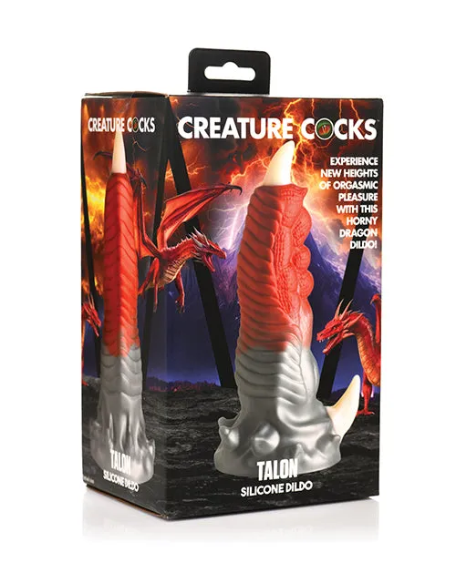 Dildos Creature Cocks Creature Cocks Talon Silicone Dildo RedSilverWhite