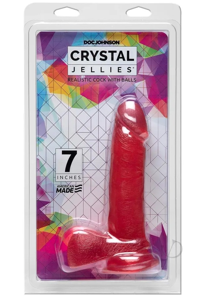 Dildos Crystal Jellies Crystal Jellies Dildo with Balls 7in Pink