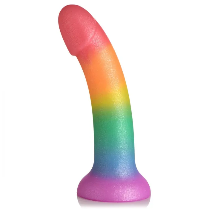 Dildos Curve Toys Phallic Rainbow Silicone Dildo