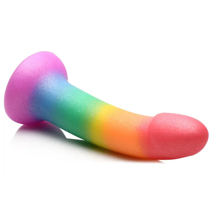 Dildos Curve Toys Phallic Rainbow Silicone Dildo