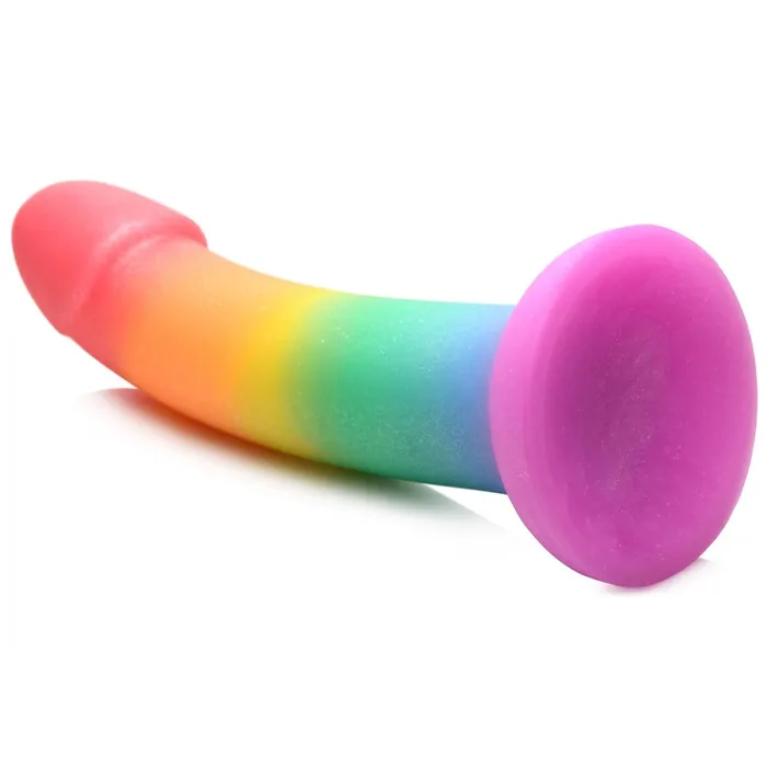 Dildos Curve Toys Phallic Rainbow Silicone Dildo
