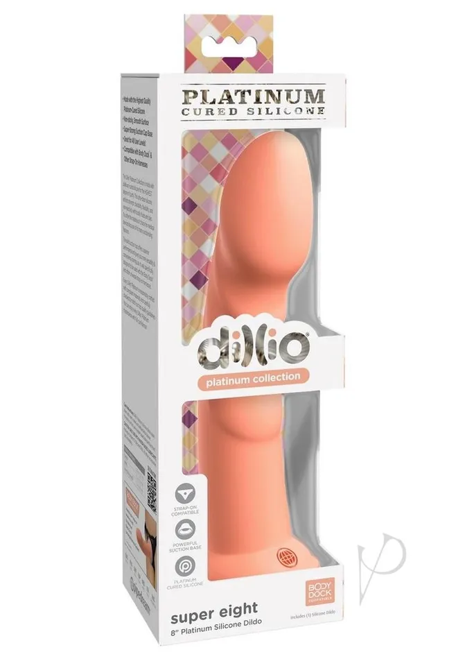 Dildos Dillio Dillio Platinum Super Eight Silicone Dildo 8in Orange