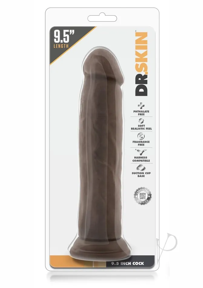 Dildos Dr Skin Dr Skin Silver Collection Dildo 95in Chocolate