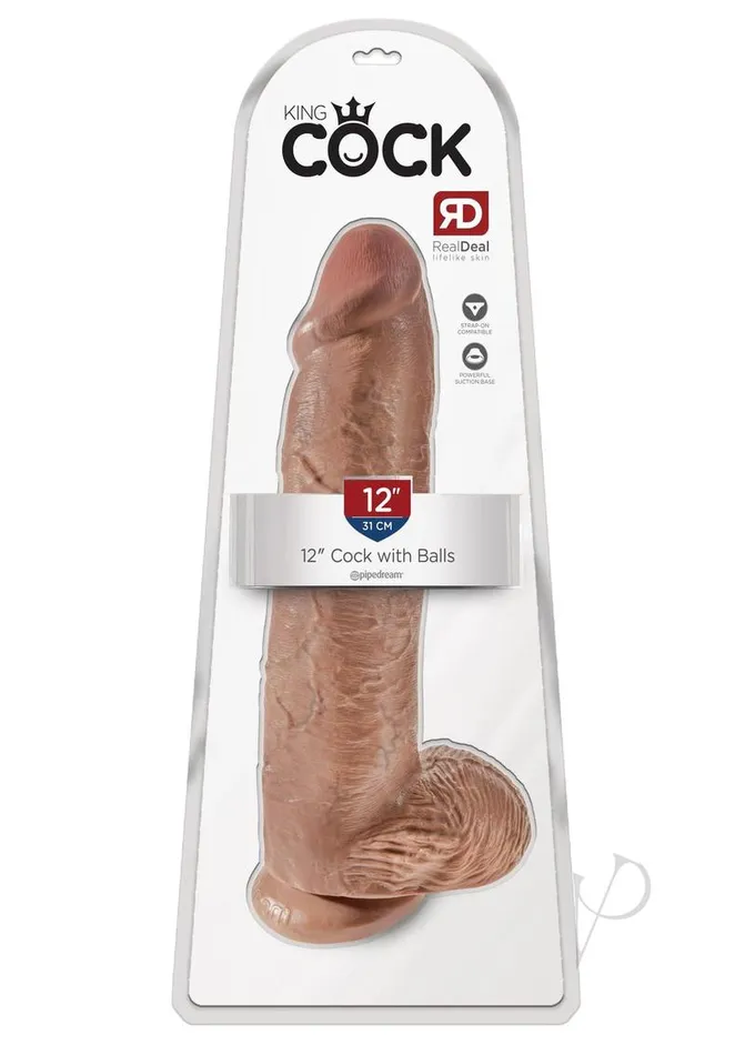 Dildos King Cock King Cock Dildo with Balls 12in Caramel