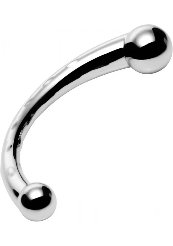 Dildos Master Series Master Series The Curvy Steel Dual Ended Dildo Stainless Steel
