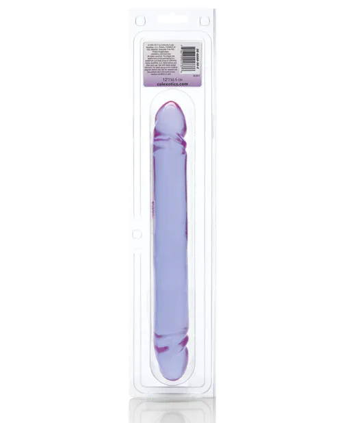 Dildos Playful Dongs Reflective Gel Smooth Double Dildo 12in Purple