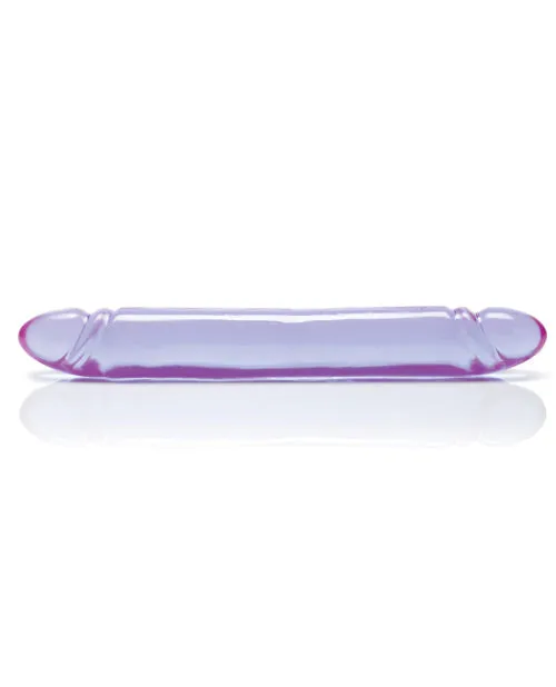 Dildos Playful Dongs Reflective Gel Smooth Double Dildo 12in Purple