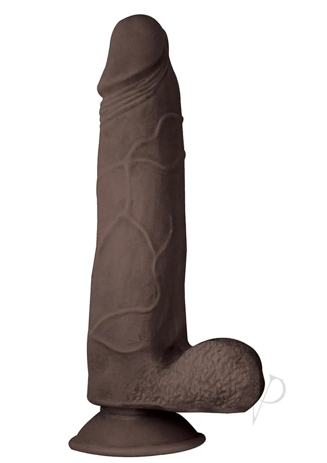 Dildos Realcocks Realcocks Dual Layered 4 Bendable Thick Dildo 8in Chocolate