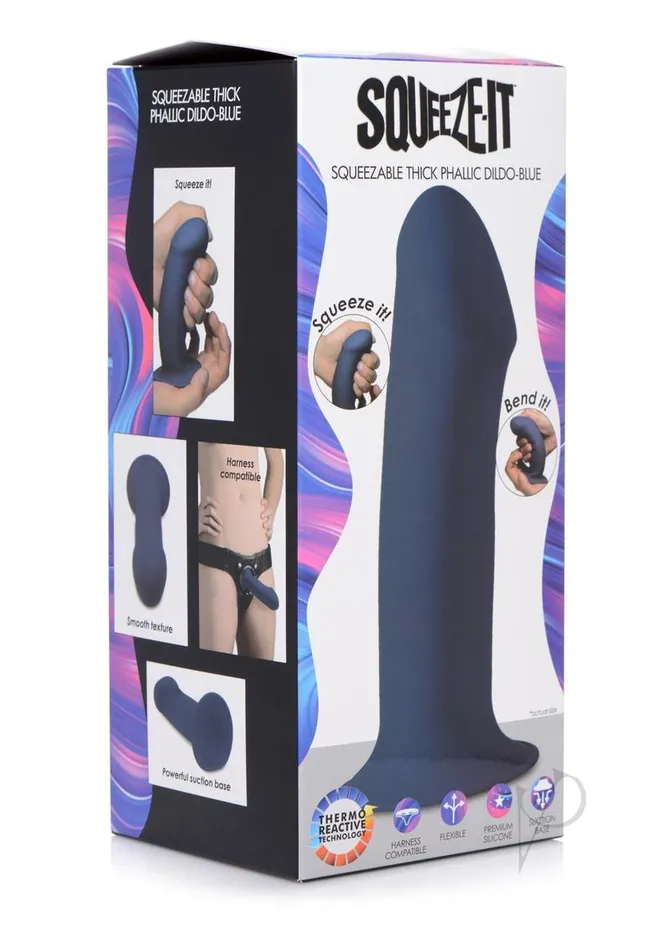 Dildos Squeeze It SqueezeIt Squeezable Thick Dildo 69in Blue