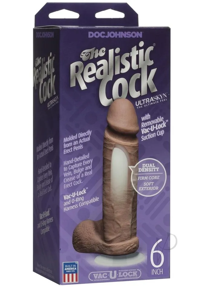 Dildos The Realistic Cock The Realistic Cock Ultraskyn Dildo 6in Caramel