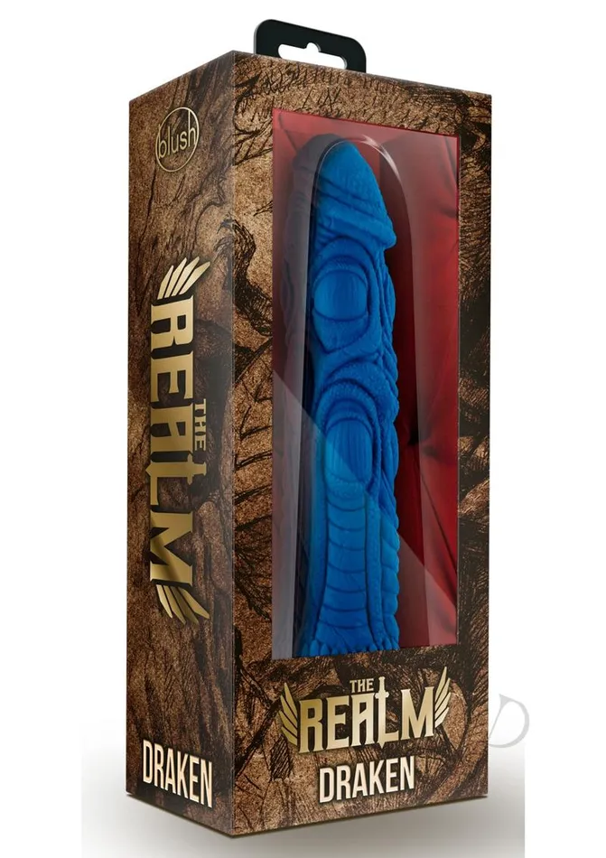 Dildos The Realm The Realm Draken Lock On Silicone Dildo 775in Blue