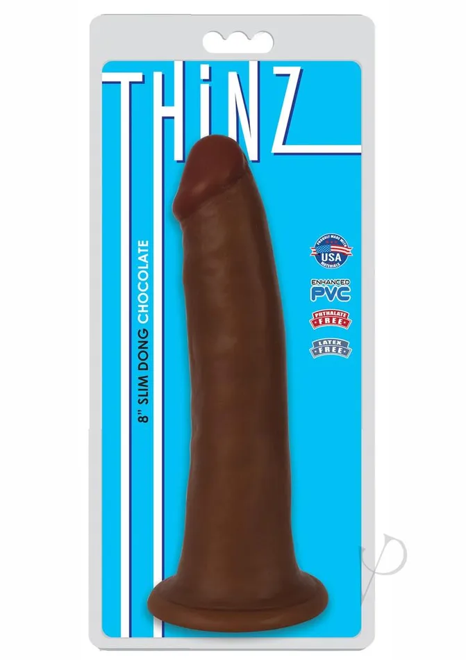 Dildos Thinz Thinz Slim Dong 8in Chocolate