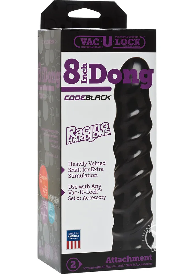 Dildos Vac U Lock VacULock CodeBlack Raging HardOns Dildo 8in Black