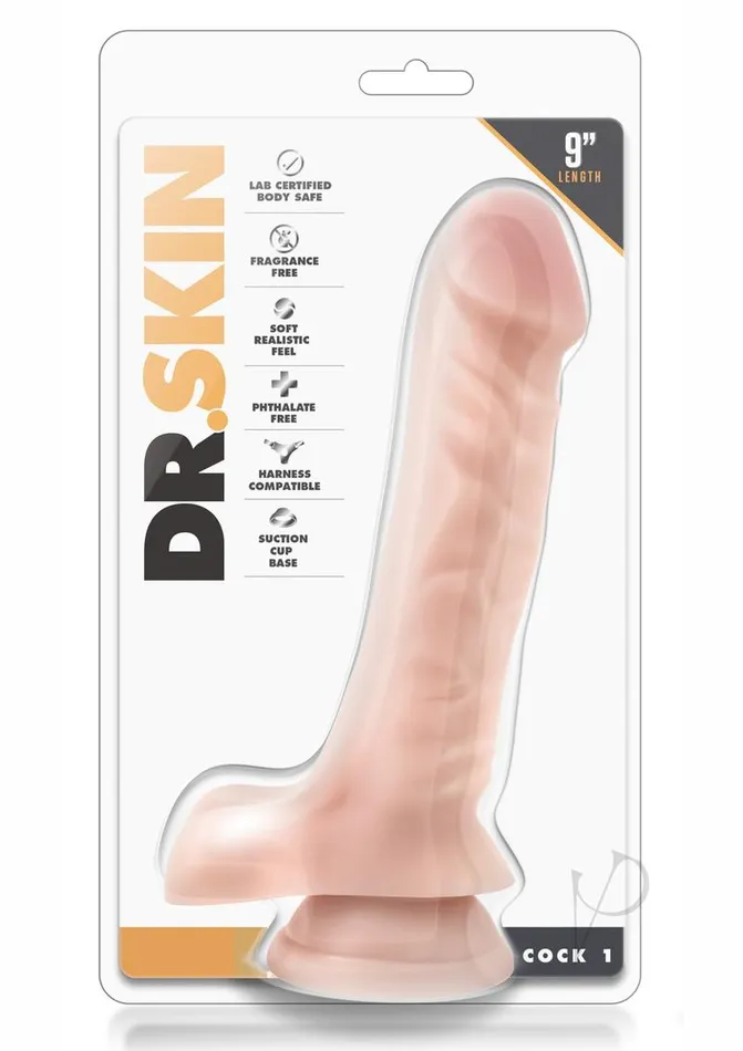 Dr Skin Dildos Dr Skin Silver Collection Cock 1 Dildo with Balls and Suction Cup 9in Vanilla Dr Skin Dildos Dr Skin Silver Collection Cock 1 Dildo with Balls and Suction Cup 9in Vanilla