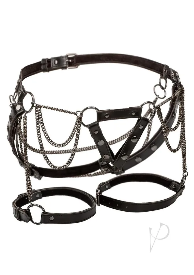 Euphoria Female Sex Toys Euphoria Collection Thigh Harness with Chains Plush Size Black