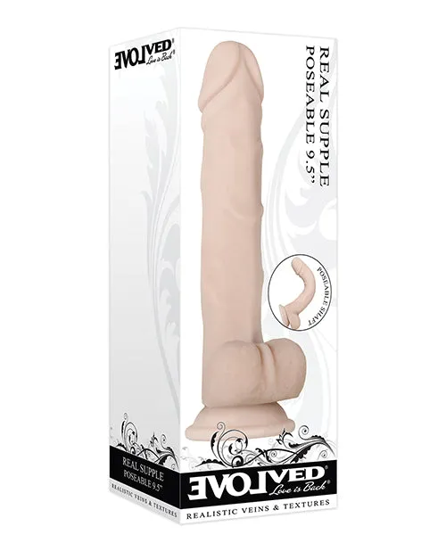 Evolved Dildos Real Supple Poseable Dildo with Balls 95in Vanilla