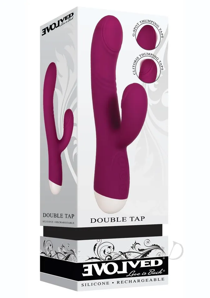 Evolved Female Sex Toys Double Tap Silicone Rechargeable GSpot Vibrator Red Evolved Female Sex Toys Double Tap Silicone Rechargeable GSpot Vibrator Red