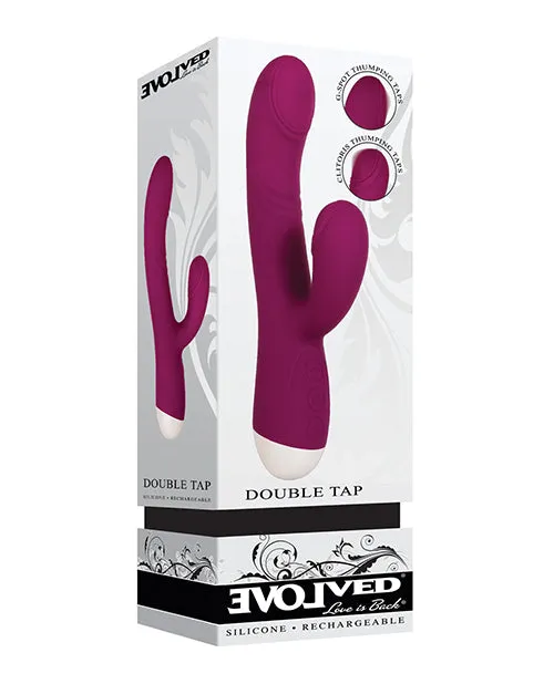 Evolved Female Sex Toys Double Tap Silicone Rechargeable GSpot Vibrator Red