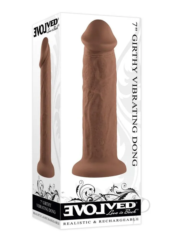 Evolved Female Sex Toys Girthy Vibrating Rechargeable Silicone Dildo 7in Caramel Evolved Female Sex Toys Girthy Vibrating Rechargeable Silicone Dildo 7in Caramel