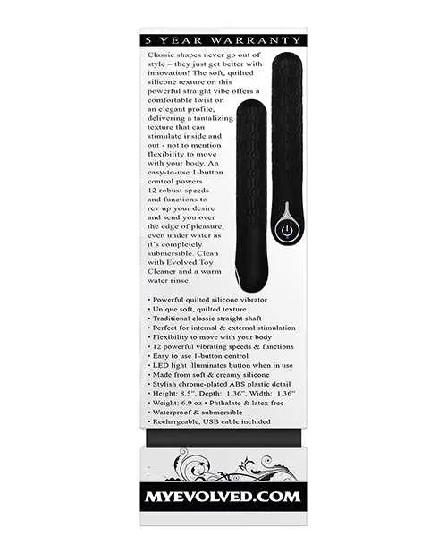 Evolved Vibrators Evolved Quilted Love Rechargeable Vibrator Black