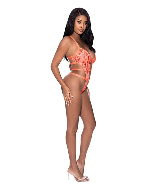Exposed Male Sex Toys Rude Awakening Strappy Teddy Orange LXL