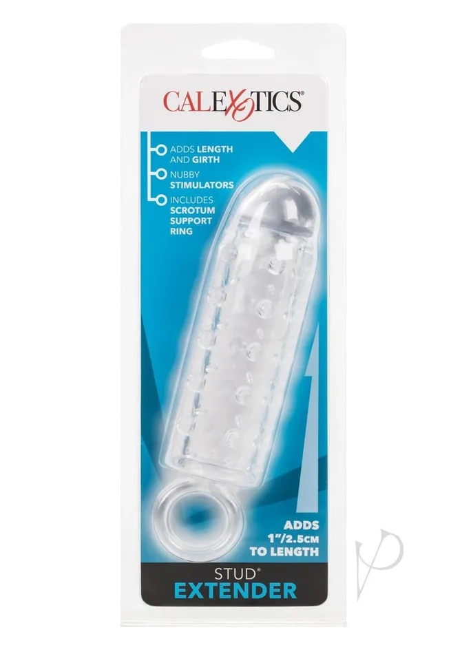 Extensions Male Sex Toys Stud Extender with Support Ring 55in Clear