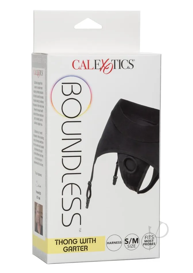 Female Sex Toys Boundless Boundless Thong with Garter Harness SM Black