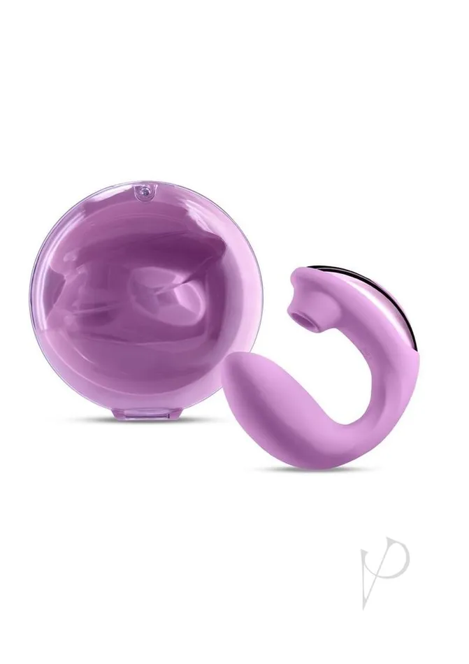Female Sex Toys Desire Desire Euphoria Dual End Vibrator with Air Pulse Clitoral Stimulation Magenta