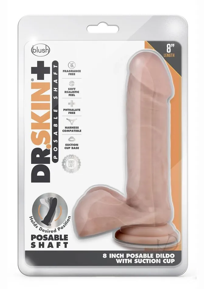 Female Sex Toys Dr Skin Dr Skin Plus Gold Collection Posable Dildo with Balls 8in Vanilla Female Sex Toys Dr Skin Dr Skin Plus Gold Collection Posable Dildo with Balls 8in Vanilla