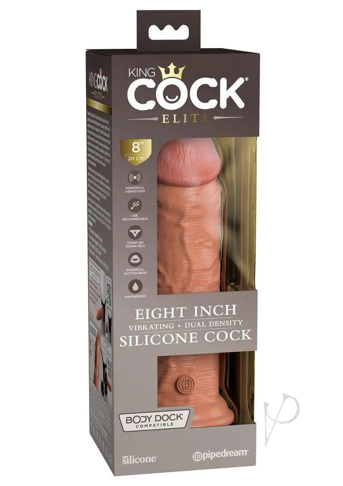 Female Sex Toys King Cock King Cock Elite Dual Density Vibrating Rechargeable Silicone Dildo with Remote Control 8in Caramel Female Sex Toys King Cock King Cock Elite Dual Density Vibrating Rechargeable Silicone Dildo with Remote Control 8in Caramel