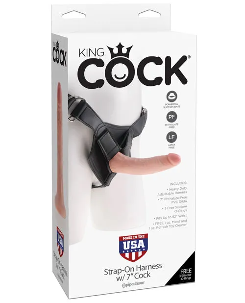 Female Sex Toys King Cock Strap on Harness with Dildo 6in Vanilla King Cock