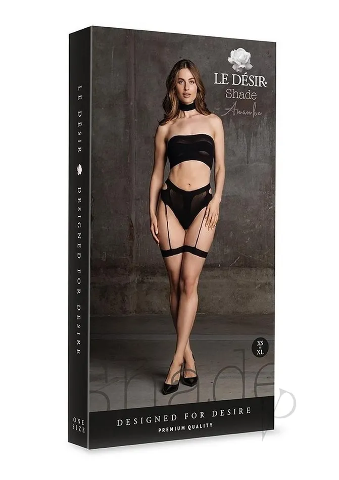 Female Sex Toys Le Desir Le Desir Shade Ananke XII Three Piece with Choker Bandeau Top and Panty with Garters OS Black Female Sex Toys Le Desir Le Desir Shade Ananke XII Three Piece with Choker Bandeau Top and Panty with Garters OS Black