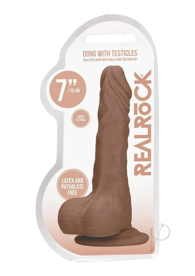 Female Sex Toys Real Rock RealRock Skin Realistic Dildo with Balls 7in Caramel Female Sex Toys Real Rock RealRock Skin Realistic Dildo with Balls 7in Caramel