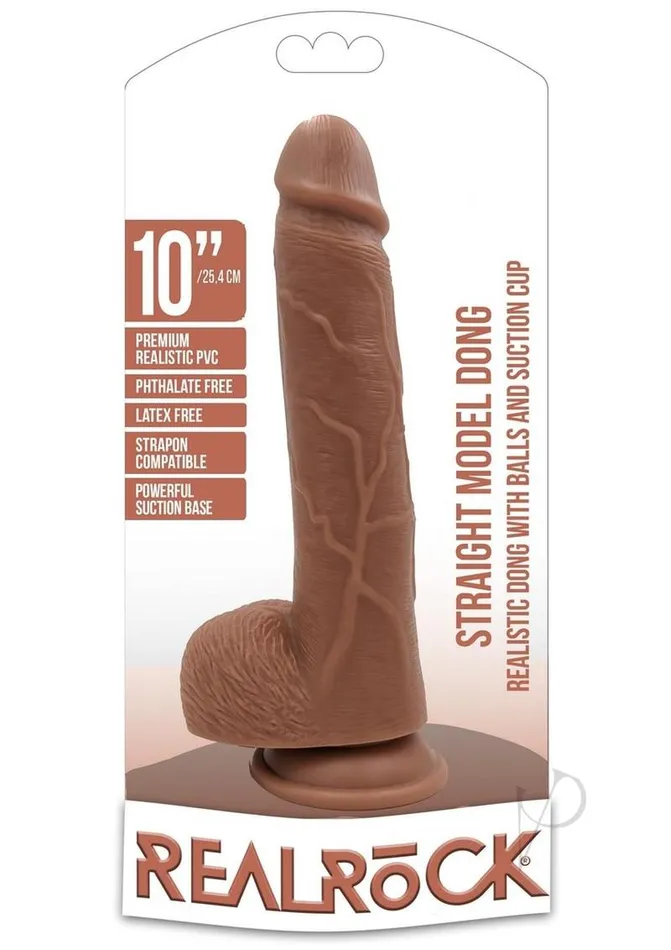 Female Sex Toys Real Rock RealRock Straight Realistic Dildo with Balls and Suction Cup 10In Caramel Female Sex Toys Real Rock RealRock Straight Realistic Dildo with Balls and Suction Cup 10In Caramel