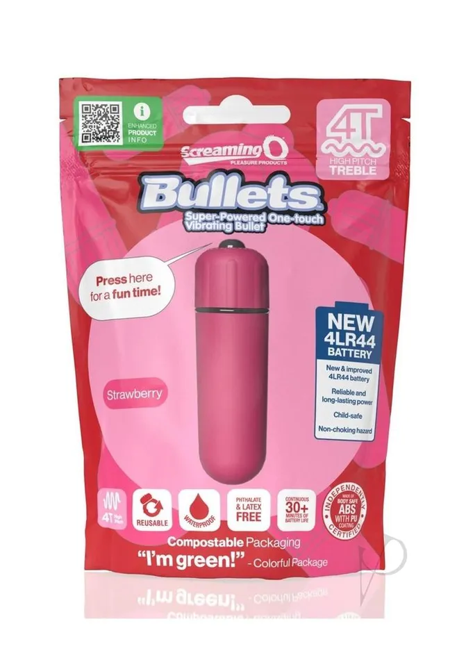 Female Sex Toys Screaming O Screaming O 4T Bullet Vibrator Strawberry