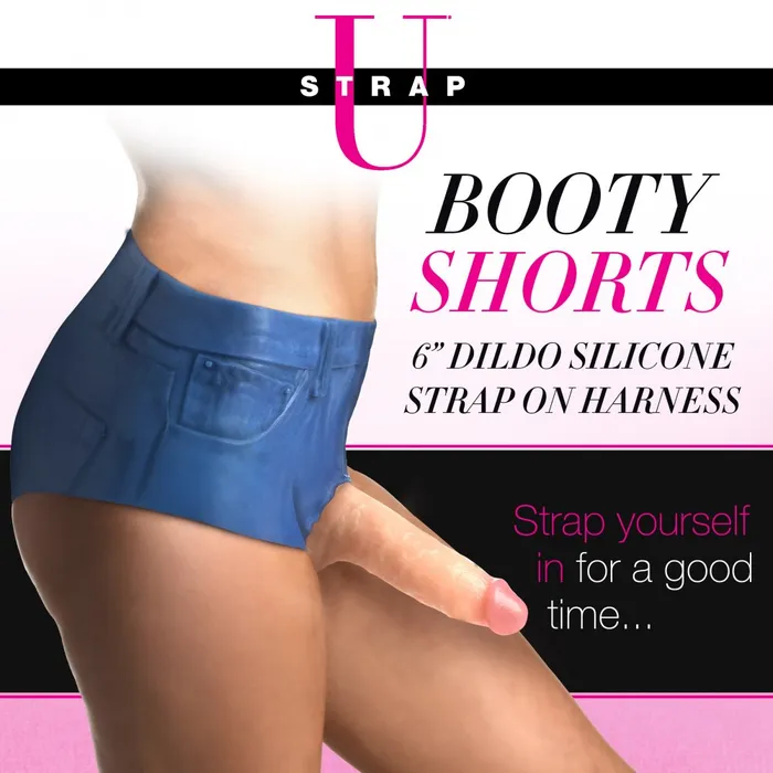 Female Sex Toys Strap U Booty Shorts 6 Inch Dildo Silicone Strap On Harness