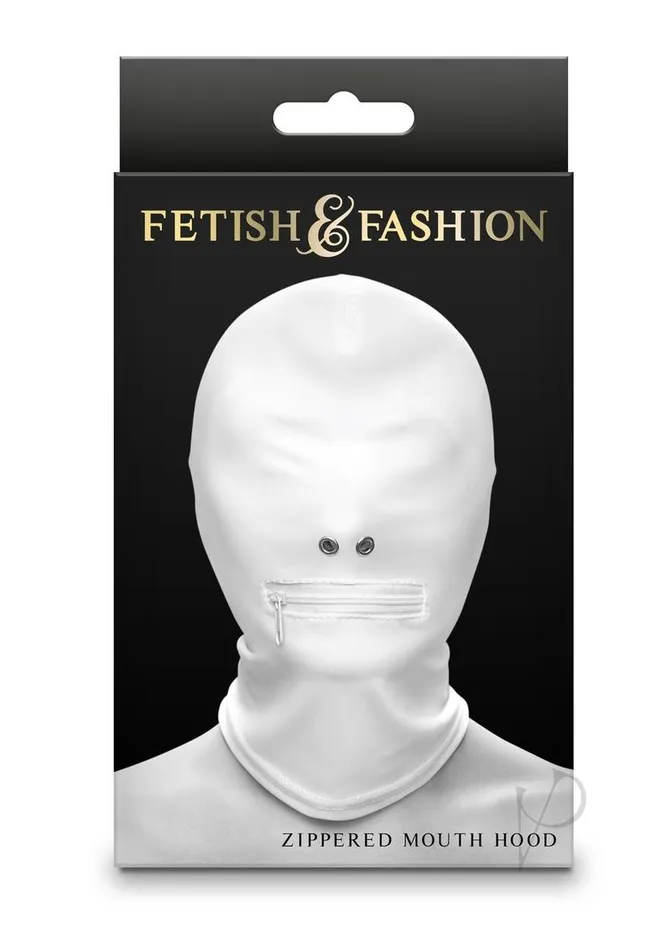 Fetish And Fashion Fetish and Fashion Zippered Mouth Hood White Vibrators