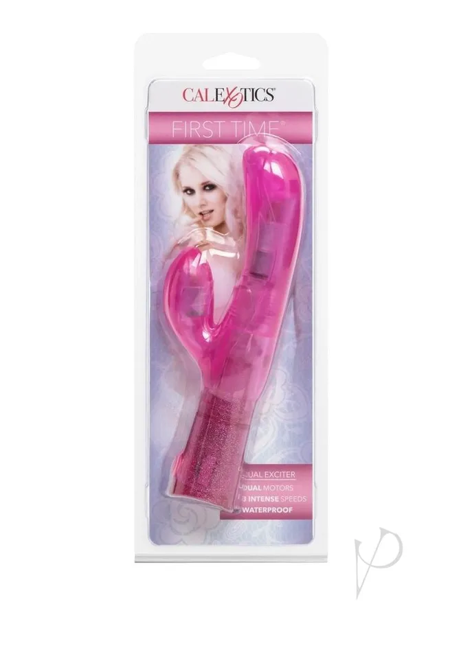 First Time Dual Exciter Rabbit Vibrator Pink First Time Vibrators