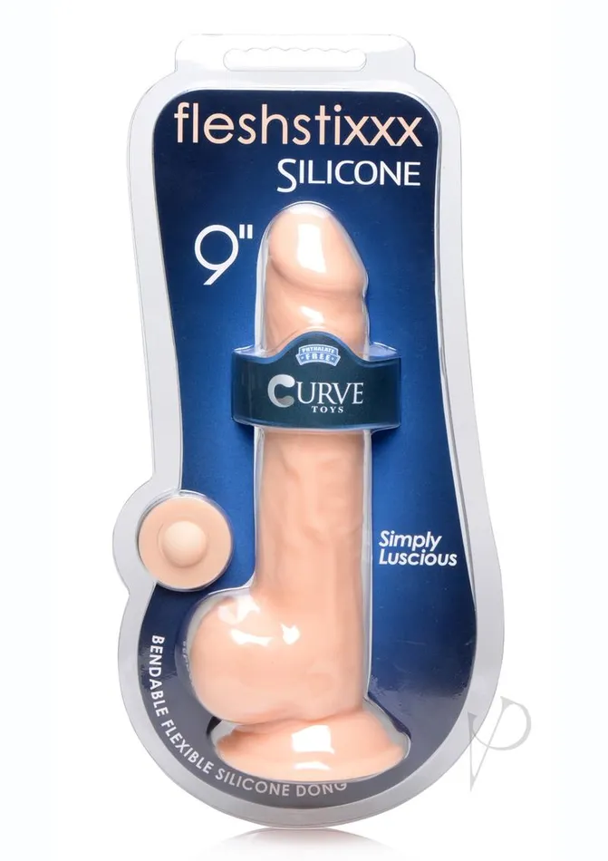 Flesh Stixxx Dildos Fleshstixxx Silicone Bendable Dong with Balls 9in Vanilla Flesh Stixxx Dildos Fleshstixxx Silicone Bendable Dong with Balls 9in Vanilla