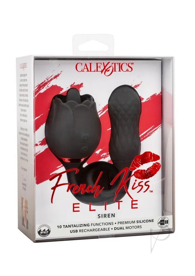 French Kiss Elite Siren Rechargeable Silicone Vibrator with Clitoral Stimulator Black French Kiss Female Sex Toys French Kiss Elite Siren Rechargeable Silicone Vibrator with Clitoral Stimulator Black French Kiss Female Sex Toys