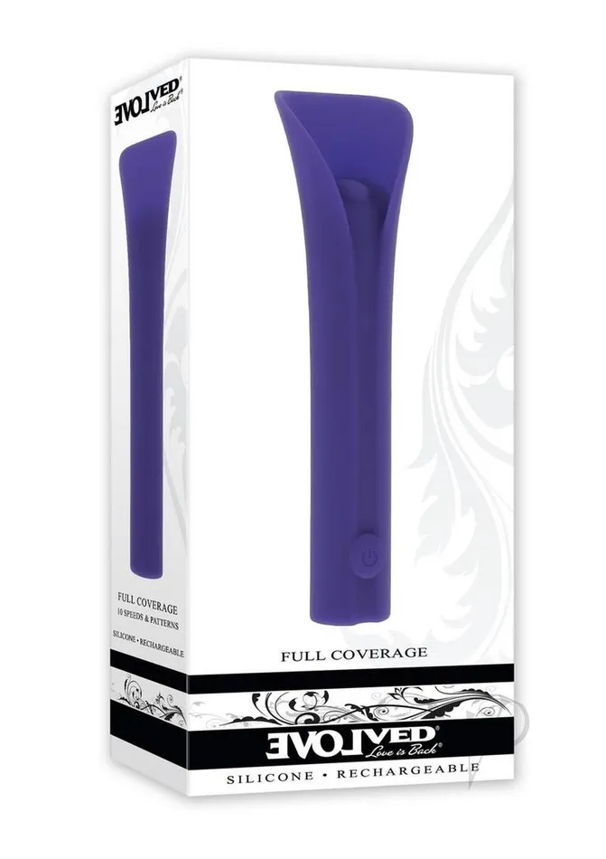 Full Coverage Rechargeable Silicone Bullet Purple Evolved Female Sex Toys