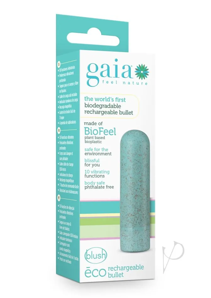 Gaia Female Sex Toys Gaia Eco Rechargeable Bullet Vibrator Aqua