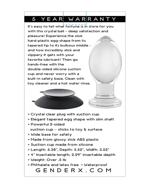 Gender X Anal Gender X Crystal Ball Glass Plug Clear