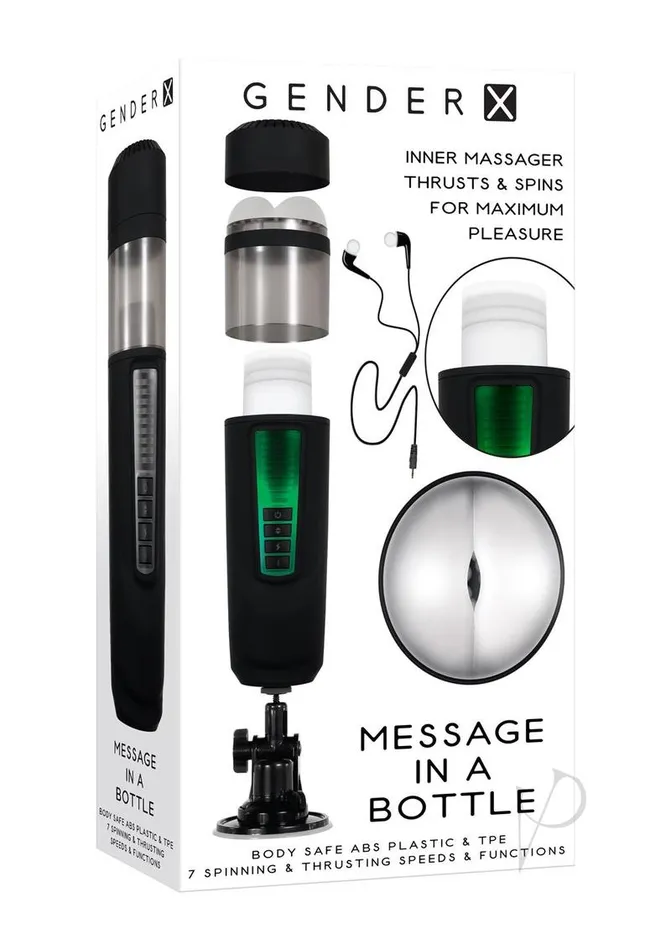 Gender X Anal Gender X Message In A Bottle Rechargeable Thrusting Spinning Stroker BlackClear Gender X Anal Gender X Message In A Bottle Rechargeable Thrusting Spinning Stroker BlackClear